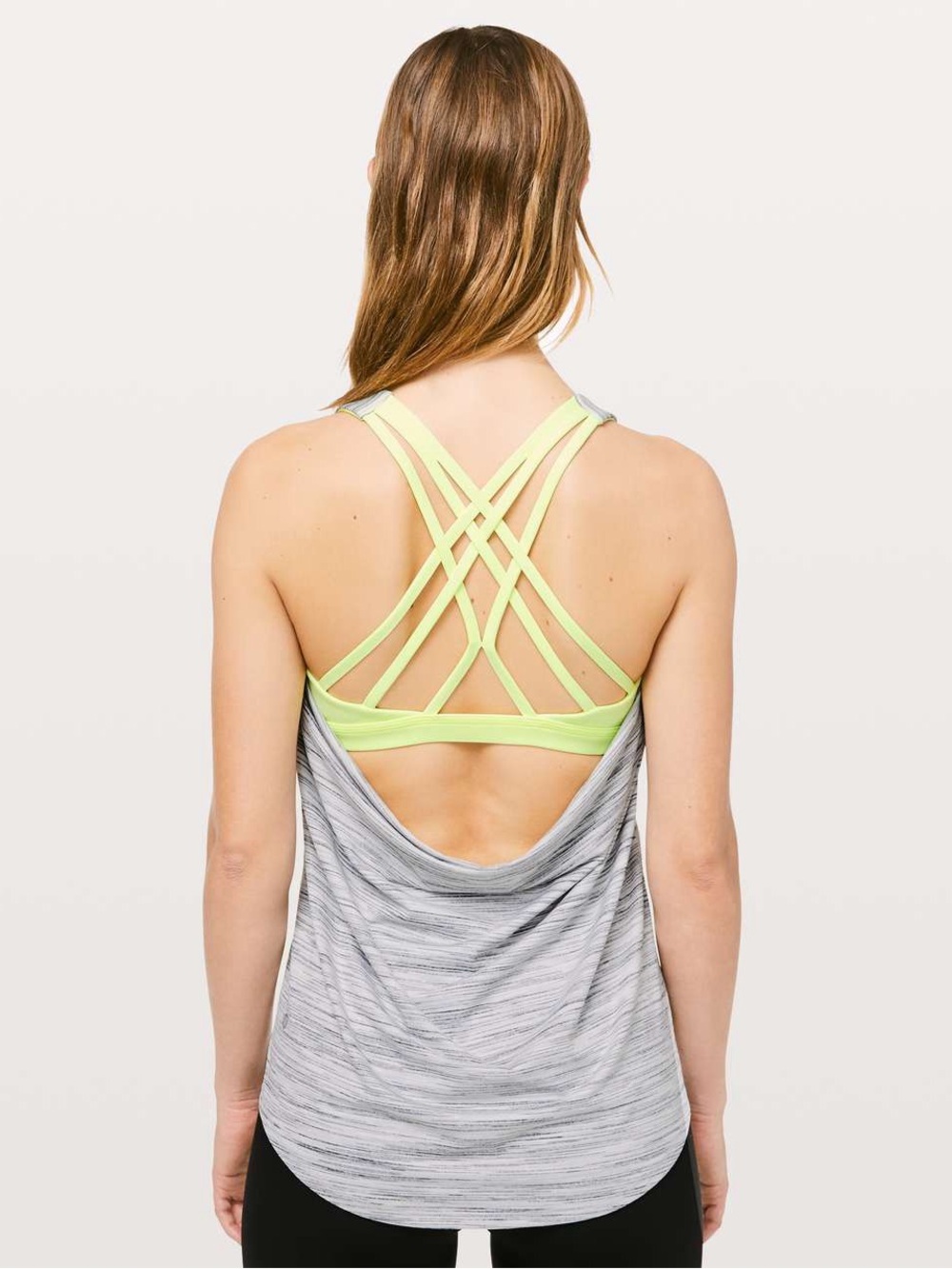 lululemon athletica Neon Yellow and Heathered Gray Slay The Studio 2-in-1 Tank